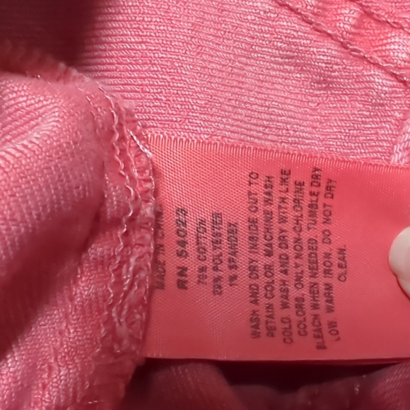 Gap, 1969, Salmon Slash Coral Pink Jean Jacket. Small - Picture 7 of 7